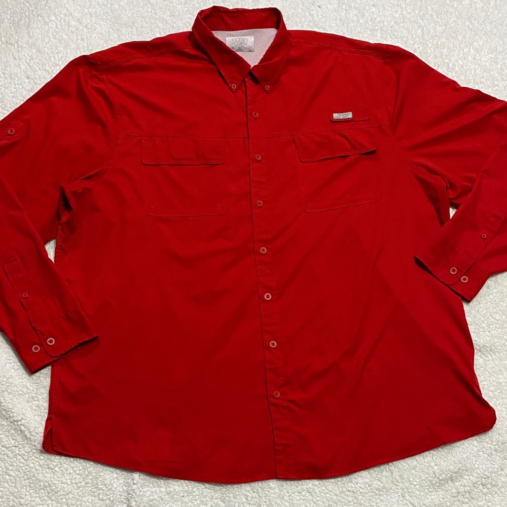 Ocean coast brand Men's size 2X  big and tall Red long sleeve Shirt NWOT ¥